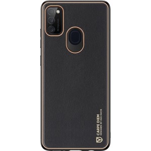 Dux Ducis Yolo elegant case made of soft TPU and PU leather for Samsung Galaxy M30s black