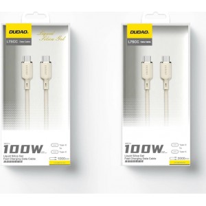 Dudao L7SCC USB-C - USB-C cable 100W 1m - beige