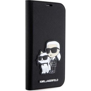 Karl Lagerfeld case for iPhone 14 Pro 6,1" KLBKP14LSANKCPK black Saffiano Karl & Choupette