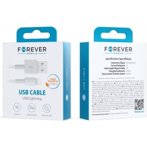 Forever cable USB - Lightning 3,0 m 1A white