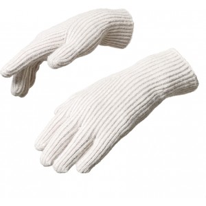 Hurtel Braided telephone gloves with cutouts for fingers - beige