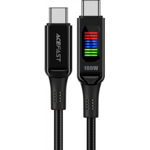 Acefast C7-03 USB-C USB-C 100W 1.2m cable with display - black