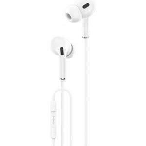 Foneng In-ear headphones, wired Foneng T33, mini jack 3.5mm, microphone (white)