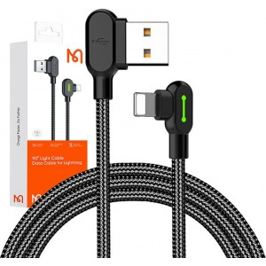 Mcdodo Angle USB Lightning Cable Mcdodo CA-4671 LED, 1.2m (Black)