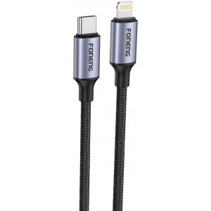 Foneng Cable USB-C to Lightning Foneng X95 Metal Head Braided PD 20W 1.2m (gray)