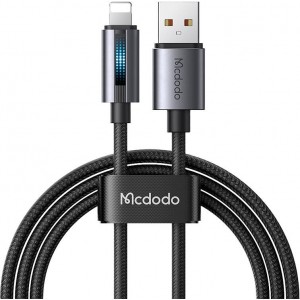 Mcdodo CA-5660 USB-A to Lightning cable with flashing light 1.2m (black)