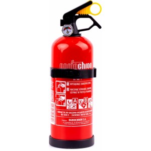 Ogniochron Powder fire extinguishers ABC with presure gauge and wall fixing, 1 kg