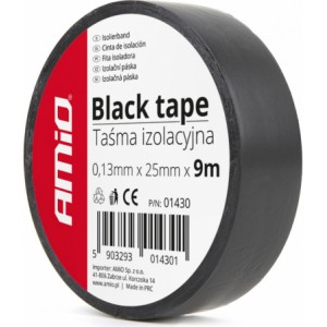 Amio Black tape 25mm x 9m (9 pcs)