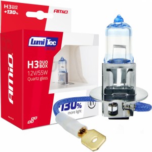 Amio Halogen bulbs H3 12V 55W LumiTec LIMITED +130% DUO