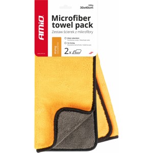 Amio Microfiber drying towel pack 30x40cm 600g AMIO-03752