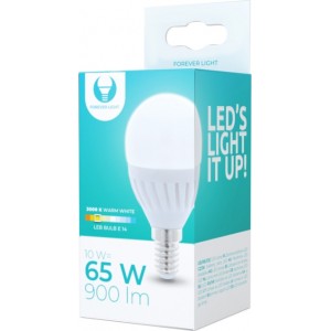 Telforceone LED bulb E14 G45 10W 230V 3000K 900lm ceramic Forever Light