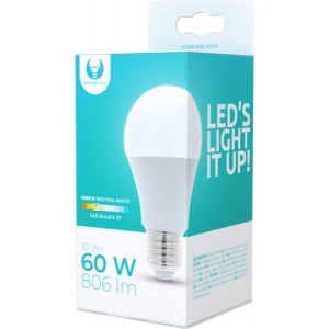 Telforceone LED bulb E27 A60 10W 230V 4500K 806lm Forever Light