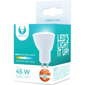 Telforceone LED Bulb GU10 7W 230V 4500K 90lm 38° Forever Light