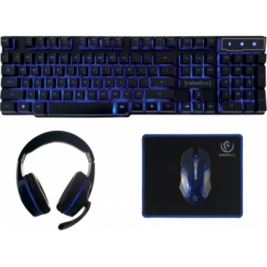 Rebeltec wired gaming set keyboard + headphones + mouse + mouse pad SHERMAN