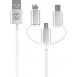 Forever 3in1 cable USB - Lightning + USB-C + microUSB 1,2 m 3A white