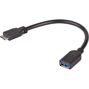 Akyga adapter with cable AK-AD-30 USB A 3.0 (f) / micro USB 3.0 (m) OTG 15cm