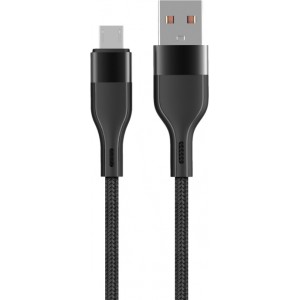 Maxlife MXUC-07 cable USB - microUSB 1,0 m 2,4A black nylon