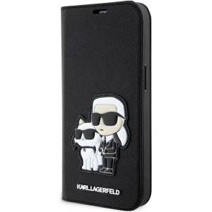 Karl Lagerfeld case for iPhone 14 Pro 6,1" KLBKP14LSANKCPK black Saffiano Karl & Choupette