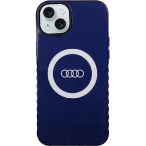 Audi case for iPhone 15 Plus 6,7" blue IML Big Logo MagSafe Case