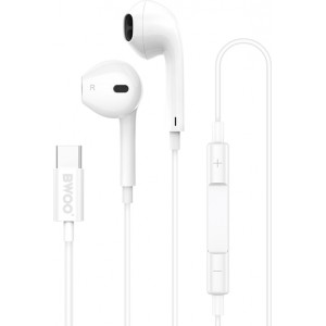 BWOO wired earphones HF175 USB-C digital interface white