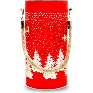 Christmas glass Lantern FCL-10 red-gold L Forever Light