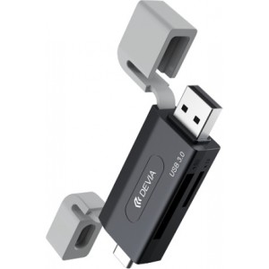 Devia card reader 2in1 EL240 USB/USB-C 3.0 black