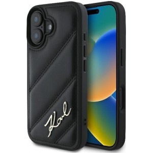 Karl Lagerfeld case for iPhone 16 6,1" KLHCP16SPQDSMGK black Hard Quilted Signature