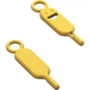 Key / needle for SIM card tray needle keychain yellow