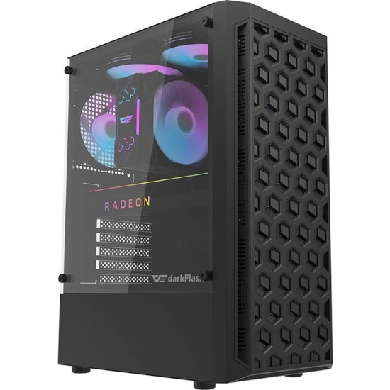 Darkflash DK300M Micro-ATX computer case (black) + 3 fans