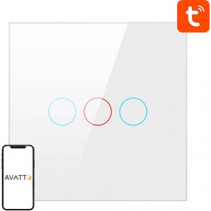 Avatto Smart Light Switch ZigBee Avatto ZTS02-EU-W3 3 Way TUYA (white)