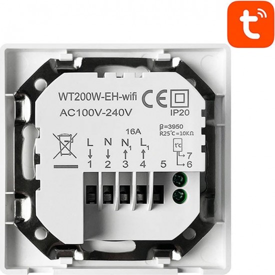 Avatto Smart Thermostat Avatto WT200-16A-W Electric Heating 16A WiFi TUYA