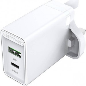 Vention USB-A, USB-C Wall Charger Vention FBBW0-UK 18W/20W UK White