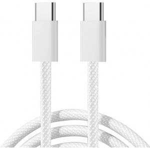 Joyroom S-A45 USB-C to USB-C cable, 60W, braided, 1m (white)