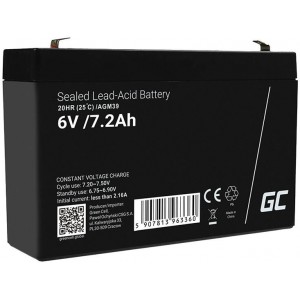 Green Cell Maintenance-free AGM VRLA Battery Green Cell AGM39 6V 7.2Ah (for alarm system, cash register, toy)