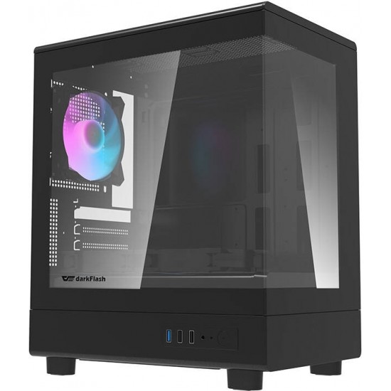 Darkflash DB330M computer case + 3 aRGB fans (black)