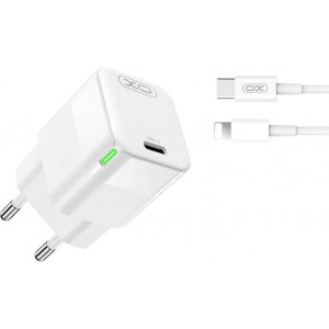 XO Wall charger XO CE06, 30W, USB-C, with cable Lightning