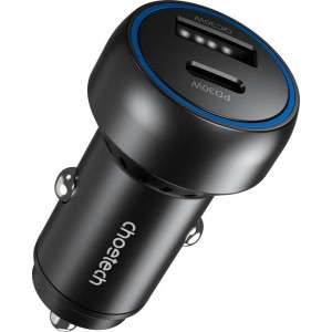 Choetech 60W 2xUSB-C+USB-A car charger (black)