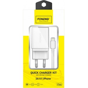 Foneng Fast charger Foneng K300 18W 1x USB 3A + USB Lightning cable