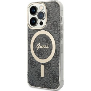 Cg Mobile Sas Guess case for iPhone 15 Pro 6,1" GUHMP15LH4STK black HC MAGSAFE IML 4G B