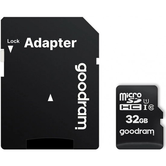 Goodram Microcard 32 GB micro SD HC UHS-I class 10 memory card, SD adapter (M1AA-0320R12)