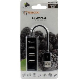 Sbox H-204 USB 4 Ports HUB Black