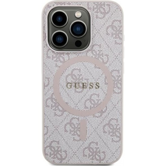 Cg Mobile Sas Guess case for iPhone 13 Pro 6,1" GUHMP13LG4GFRP pink HC MAGSAFE PU 4G RING CLASSIC LOGO