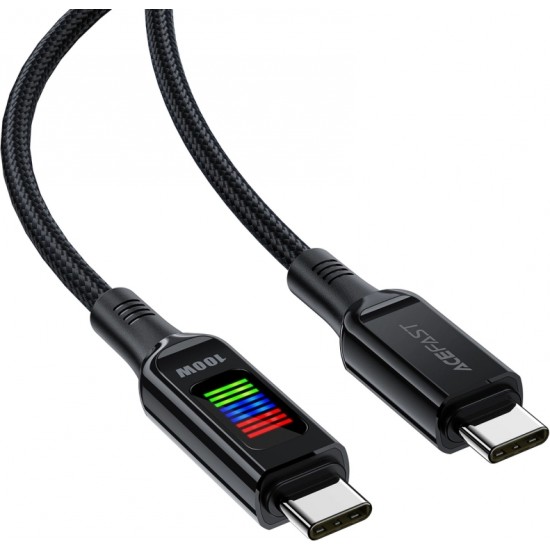 Acefast C7-03 USB-C USB-C 100W 1.2m cable with display - black