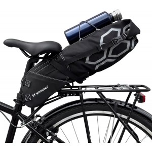 Wozinsky capacious bicycle saddle bag saddle bag large 12 l black (WBB9BK)