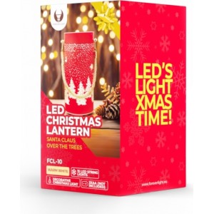 Christmas glass Lantern FCL-10 red-gold L Forever Light