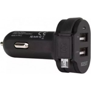 Xqisit Xquisit order. alone. 6A Dual USB microUSB car charger black/black 20425