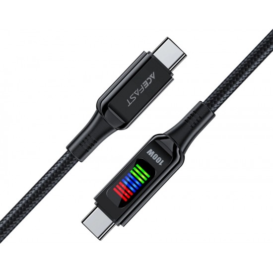 Acefast C7-03 USB-C USB-C 100W 1.2m cable with display - black