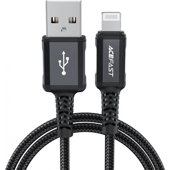 Acefast MFI USB - Lightning cable 1.8m, 2.4A black (C4-02 A Black)