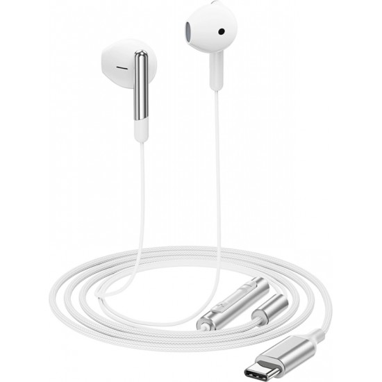 Acefast L3 Wired USB-C Headphones with Microphone - White