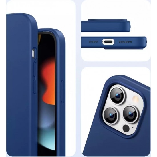 Ugreen Protective Silicone Case rubber flexible silicone cover for iPhone 13 Pro Max blue